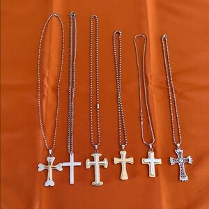 SILVER PLATED ✝️CROSS PENDANTS BUNDLE